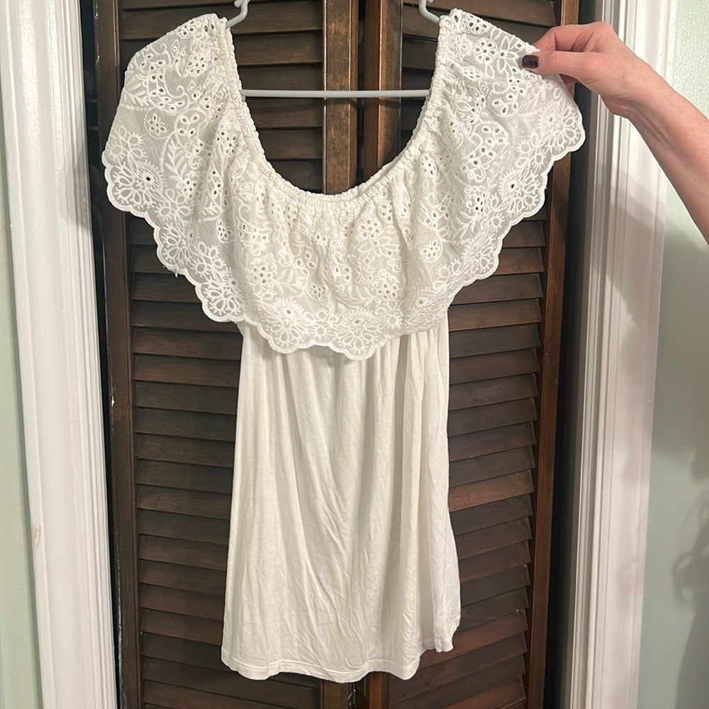 Cream off the shoulder top